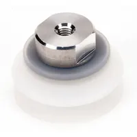 SMC Vacuum Pad Assembly: Bellows, M8x1.25 Vacuum Port, 50 mm Pad Dia, Food Grade Silicone Rubber (MPN ZPT50HBS-B8)