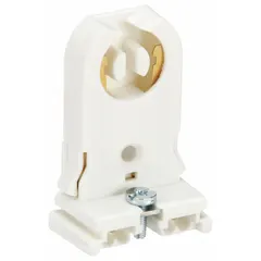 Medium Bi-Pin (G13) lampholder rated for 660 W. Used in linear fluorescent lighting fixtures such as troffers and strip lights. White finish.