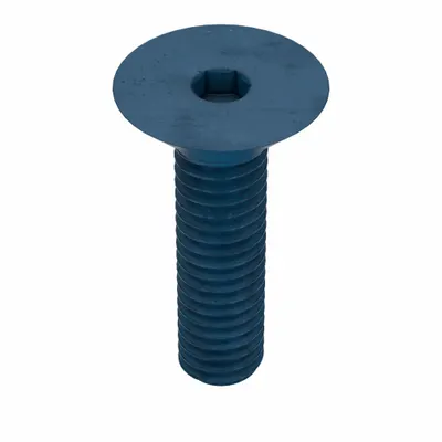 METRIC BLUE Socket Flat Head Screw: M4x0.70 Thread Size, 16 mm Lg, Flat, Blue Phosphate - Flat Head Socket Cap Screws