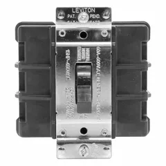 Open manual motor switch for starting and stopping motors in industrial applications. Rated 60 A at 600V AC, 3-pole, surface mount. No pilot light included.