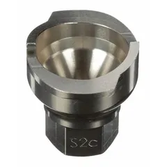 Stainless steel adapter for connecting PPS series spray gun cups to spray guns. Features S2c adapter type with M16x1.5 thread. Used in paint preparation and coating applications.