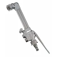 Smith-style cutting attachment with 90° head and 8 1/2 in length. Designed for oxy-fuel cutting in metal fabrication, scrap processing, and maintenance applications. Suitable for accessing tight spaces and vertical surfaces in structural steel work and heavy equipment repair