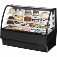 TRUE REFRIGERATION Refrigerated Merchandiser: 49 1/8 in x 59 1/4 in x 39 in, Black, Curved Glass (MPN TDM-R-59-GE/GE-B-W)