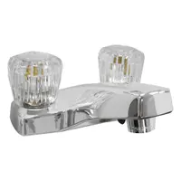 DOMINION FAUCETS Low Arc Bathroom Faucet: Silver, Cast Brass, Chrome Finish, 1.2 gpm Flow Rate, Arc (MPN 77-1005)