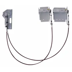 Dual cable operating mechanism with 120-inch cables for remote operation of PowerPact B circuit breakers. Suitable for use with NEMA 1, 3, 3R, 4, 4X, and 12 enclosures. Supports 2- and 3-pole configurations.