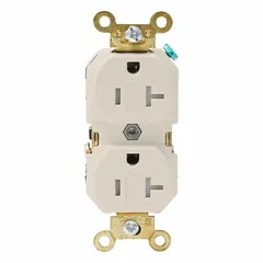 This duplex general purpose receptacle is rated 125V AC, 20 A, with a NEMA 5-20 configuration, 2 pole / 3 wire. The blue housing provides visual identification for 20 A circuits. Suitable for commercial and industrial power distribution requiring a dedicated 20 A circuit.