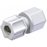 JACO Female Compression Connector: 3/8 in OD x 3/8 in Pipe Size, Compression x FNPT, Nylon, 5 PK (MPN 25-6-6-N-O)