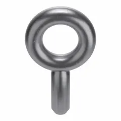 Steel plain eye bolt blank without shoulder, with 3 in shank length and 2 3/16 in eye inside diameter. Used as a lifting or rigging attachment point on industrial equipment, typically threaded or welded into machinery for secure load handling. Nut not included. Made in USA.