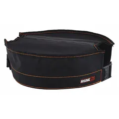 This bucket top cover fits standard buckets, providing a protective surface for organizing tools and supplies. Made of black nylon/polyester with heavy-gauge nylon stitching. Suitable for use in maintenance, janitorial, and facility management tasks.