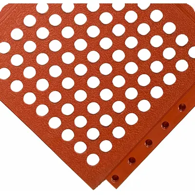 WEARWELL Mat: Interlocking Drainage Mat Tile, 3 ft x 3 ft, WEARWELL 24/Seven, Pebble - Wearwell 24/SEVEN Interlocking Mat System