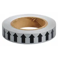 Pipe Marking Tape: Gray, Black, 1 in Wd, 90 ft Roll Lg, Vinyl, 1 in Roll Wd, 1,080 in Lg (MPN 91415)