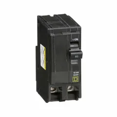 The SQUARE D QO280 is a two-pole, plug-in miniature circuit breaker rated 80 A at 120/240V AC, single phase, with a maximum interrupting rating of 10kA at 120/240V AC. Designed for use with QO Load Centers and NQ Panelboards, it provides overcurrent protection for branch circuits in electrical distribution systems.