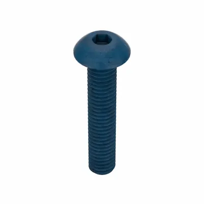 METRIC BLUE Socket Head Cap Screw: M3x0.50 Thread Size, 16 mm Lg, Button, Blue Phosphate - Button Head Socket Cap Screws