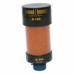Silica gel desiccant breather with 2-micron rating and 2" MNPT inlet. Includes replaceable cartridge and check valve. For hydraulic tank air intake in high-humidity environments.