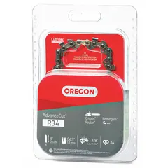 Chainsaw chain with 3/8 in pitch, 0.04 in gauge, 34 drive links, and 5/32 in file size. Designed for use with an 8-inch compatible bar. Suitable for light pruning, limbing, and cutting small-diameter wood on electric or small gas saws.