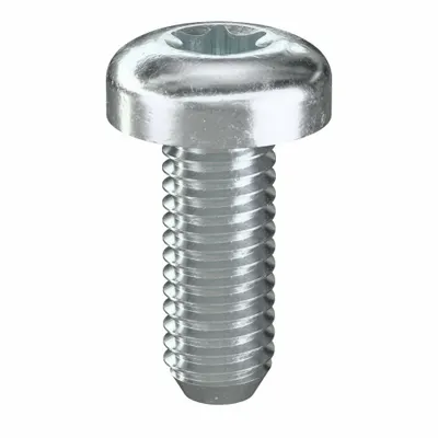 TAMPER-PRUF SCREW Machine Screw: #10-32 Thread Size, 1/2 in Lg, Steel, Zinc-Plated, Pan, Torx/Star - Pan Head Machine Screws