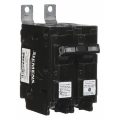 Bolt-on miniature circuit breaker for overload and short-circuit protection in single-phase 120/240V AC systems. Rated 80 A, 2-pole, with a maximum AIR rating of 65kA at 120/240V AC. Designed for use with P1 panelboards in commercial and industrial power distribution.