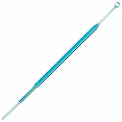 This blue polystyrene inoculating loop and needle is designed for single-use transfer of microbial cultures in laboratory inoculation procedures. The 7 5/8 in overall height accommodates standard handling in microbiology and clinical diagnostics.
