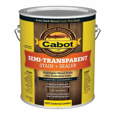 CABOT Wood Stain and Sealer: Exterior, Oil, 1 gal Container Size, Wood, Flat - Combination Wood Stain & Sealers