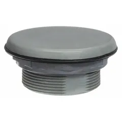 Metal blanking plug for sealing unused openings in operator enclosures and push button panels. Compatible with SCHNEIDER 9001SK series push buttons. Gray finish. Helps maintain enclosure protection by preventing dust and debris ingress.