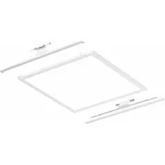 This 2 ft. x 2 ft. LED flat panel retrofit kit is designed for replacing 2-lamp T8 fluorescent troffers. It operates on 120 to 277V AC and offers selectable lumen outputs of 2,130 lm, 3,092 lm, or 4,233 lm with color temperature options of 3000K, 4000K, or 5000K. Suitable for commercial ceiling applications such as offices, schools, and hospitals.