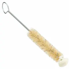 This TANIS test tube brush features a 3 1/4 in brush head with 1/2 in natural nylon bristles, suitable for cleaning laboratory test tubes and narrow glassware. The bristle material is nylon, and the brush is not non-sparking. Overall length is 6 1/4 in.