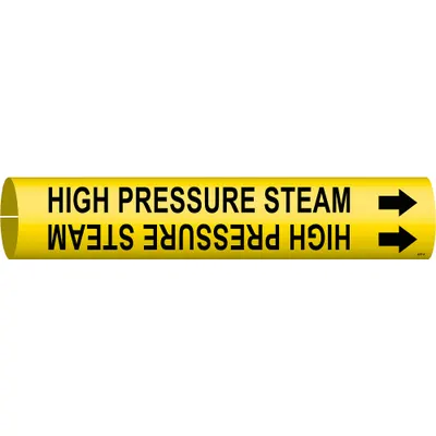 BRADY High Pressure Steam Snap-On Pipe Marker - High Pressure Steam Snap-On Pipe Markers