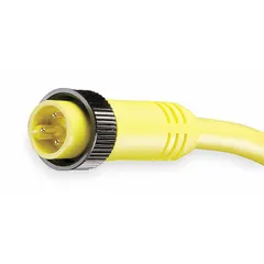 Cordset: 7/8"-16 Male Straight x Bare Wire, 3 Pins, Yellow, PVC, 12 ft Cable Lg, 16 AWG Wire Size (MPN 103002A01F120). Key specifications — Cable Jacket Color: Yellow; NEMA Rating: 6P; Cable Jacket Material: PVC; IP Rating: IP67; Wire Size: 16 AWG; Brand: BRAD HARRISON.