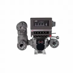 This positive displacement flowmeter from FILL-RITE features a mechanical display and measures flow in liters. It has an anodized aluminum housing and offers accuracy of +/-0.5%. Suitable for use with fuel transfer pumps in applications requiring precise mechanical metering.