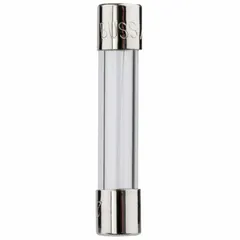 Fast-acting cylindrical fuse rated 2 A, 250 V AC, with a physical size of 1/4 in x 1 1/4 in. Provides overcurrent protection in industrial equipment such as control panels, power supplies, and electronic circuits requiring rapid response to fault currents.