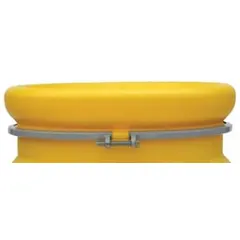 This yellow plastic lid is designed for overpack salvage drums, providing a secure closure to contain leaks or spills during storage and transport. It is compatible with drum part number 1695 and manufacturer part number 1695.