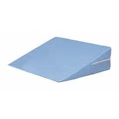 This bed wedge is constructed with a cotton/polyester cover and a foam core. It measures 24 inches in length, 24 inches in width, and 10 inches in height. Commonly used to elevate the upper body or legs for improved comfort and positioning during rest or recovery.
