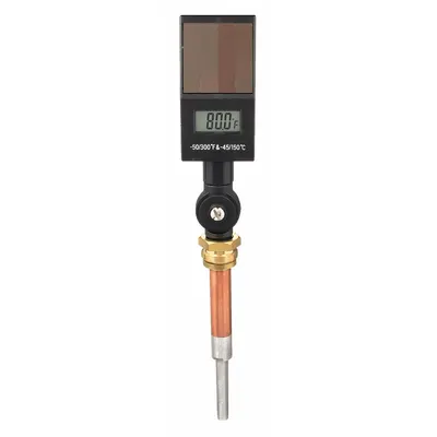 OEM Digital Thermometer: 6 in Stem Lg - Adjustable-Angle Water-Resistant Digital Thermometers