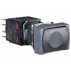 Momentary-action flush-mount push button from the XB6 series. Features a non-metallic operator, 1 normally closed contact, and quick-connect terminals. Suitable for industrial control panels and machinery where a low-profile operator is required.