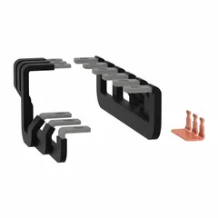 Accessory for Schneider TeSys series motor starters. Used to create star-delta starting configurations, reducing inrush current during motor startup in industrial applications such as pumps, fans, and compressors.