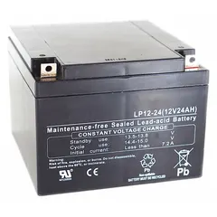 AGM sealed lead acid battery providing 12V DC output and 18 Ah capacity. Features an ABS housing and tab terminal connection with a 0.217 in bolt hole. Dimensions: 6.59 in height, 3.01 in width, 7.14 in depth. Commonly used for standby power in alarm systems, emergency lighting, and industrial control panels.