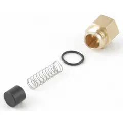 This valve repair kit includes a bypass valve piston and multiple components. It is designed for use with the ET71-1-BVS-OTG mixing valve. The kit is rated for a temperature range of 60°F to 180°F. Typical applications include commercial and industrial water temperature control systems.