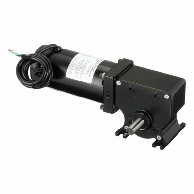 Dayton Gearmotor: Right Angle, 90V DC, TENV, 30 RPM, 266 in-lb Max Torque, 60:1 - Right Angle DC Gearmotors