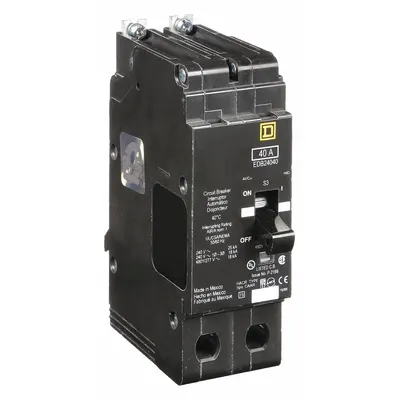 SQUARE D Miniature Circuit Breaker: 40 A, 277/480V AC, Single Phase, 18kA at 277/480V AC - EDB & EGB Series, Bolt-On Square D Miniature Circuit Breakers