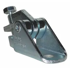 Galvanized carbon steel cable sway brace attachment for 7/8 in pipe or rod diameter. Measures 6 3/4 in length by 3 1/2 in width. Used in seismic bracing systems to restrain cable-supported components against lateral movement.