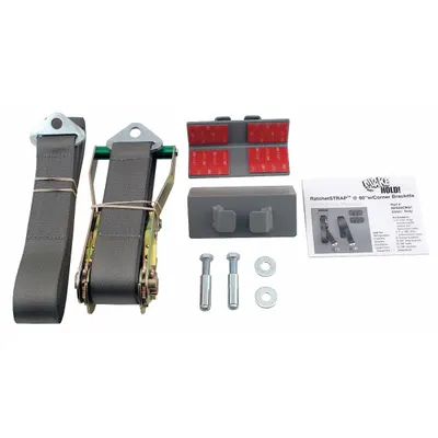QUAKEHOLD Ratchet Strap, 4,000 lb Capacity, Nylon, Item-to-Floor Bracing - Large- Sized Equipment Straps & Brackets