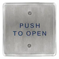 BEA Exit Push Button: 4 1/2 in Ht, 5/8 in Dp, 4 1/2 in Wd, ADA Compliant, Aluminum/Stainless Steel (MPN 10PBS45)
