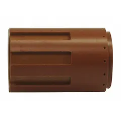 Replacement swirl ring for Hypertherm T80/80M series handheld plasma torches. Directs gas flow to stabilize the arc and improve cut quality during manual plasma cutting operations in metal fabrication and repair.