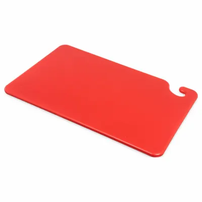 SAN JAMAR Cutting Board: 18 in Overall Lg, 12 in Overall Wd, Red, Co-Polymer - Cut-N-Carry Cutting Boards