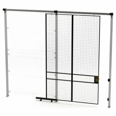 HUSKY RACK & WIRE Slide Door: 10 ft H x 6 ft W x 1 3/4 in D - Husky Rack & Wire Quick-Assemble Woven-Wire Partition Components