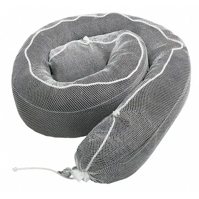 PIG Sorbent Boom: 8 in Dia, 20 ft Lg, 24 gal, Ring, Black/White, 2 PK - Sorbent Socks