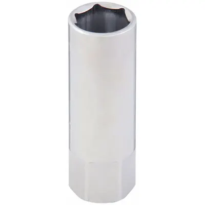 WESTWARD Spark Plug Socket: 16 mm Socket Size, 6-Point, Deep, Chrome - Metric Spark Plug Sockets
