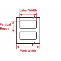 Pre-Cut Label Stock Roll: 1 in x 3 in, Acrylic, Permanent Adhesive, 5,200 Labels, Permanent (MPN THT-18-402-5.2)