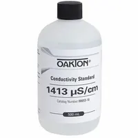 OAKTON Conductivity Calibration Solution: ACS, 500 mL Volume, Liquid, 1,413 microsiemens, Plastic, 1 (MPN WD-00653-18)