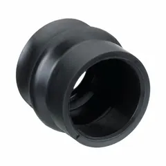 Black plastic bellow seal ring nut for 22 mm panel mounting. Provides sealing function for panel-mounted controls in industrial control stations. Compatible with XB4 and XB5 push button series.
